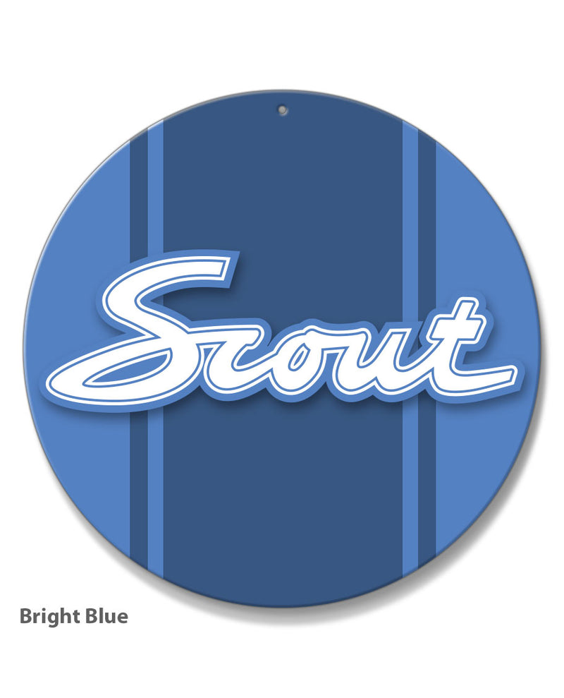 1960 - 1965 International Scout I Graphic Emblem Round Aluminum Sign