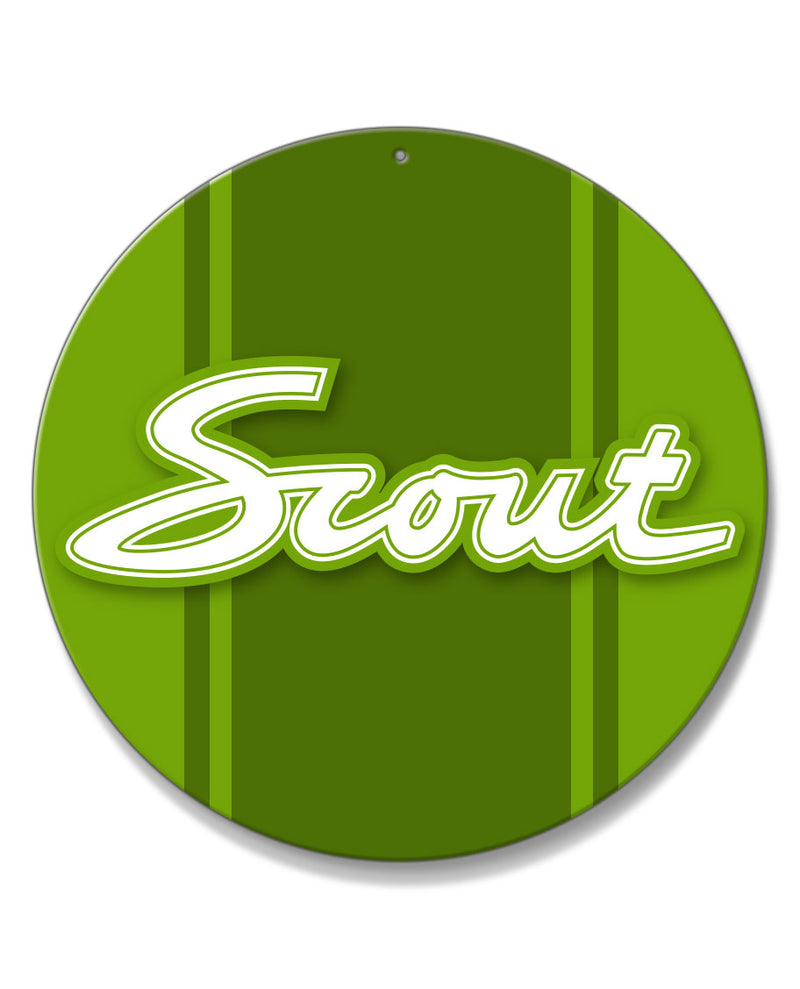 1960 - 1965 International Scout I Graphic Emblem Round Aluminum Sign