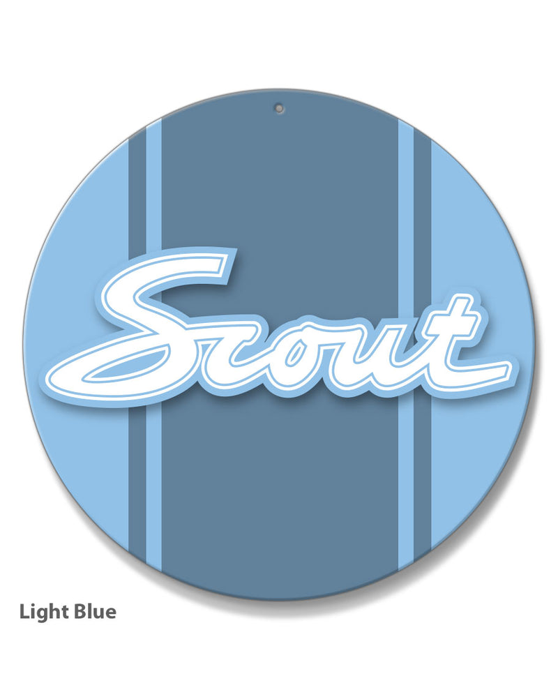 1960 - 1965 International Scout I Graphic Emblem Round Aluminum Sign