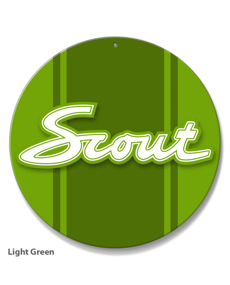 1960 - 1965 International Scout I Graphic Emblem Round Aluminum Sign