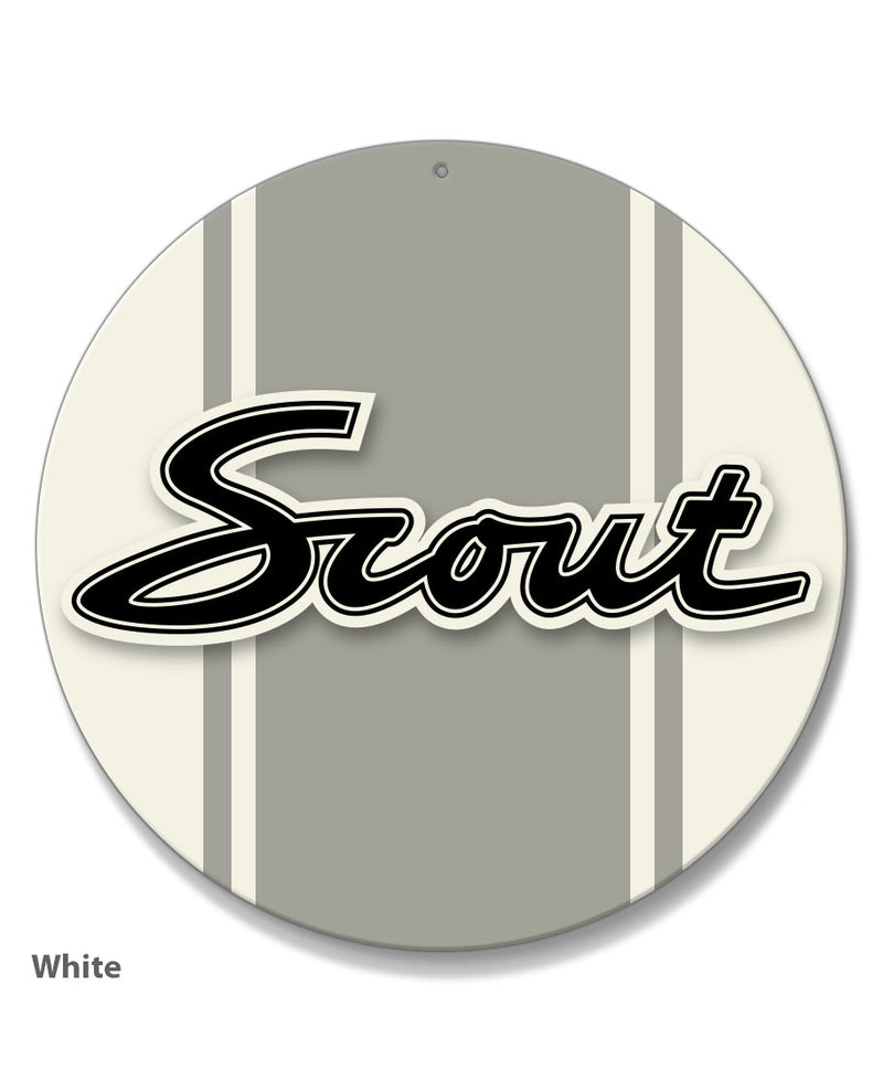 1960 - 1965 International Scout I Graphic Emblem Round Aluminum Sign