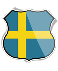 Swedish Flag Shield - Aluminum Sign