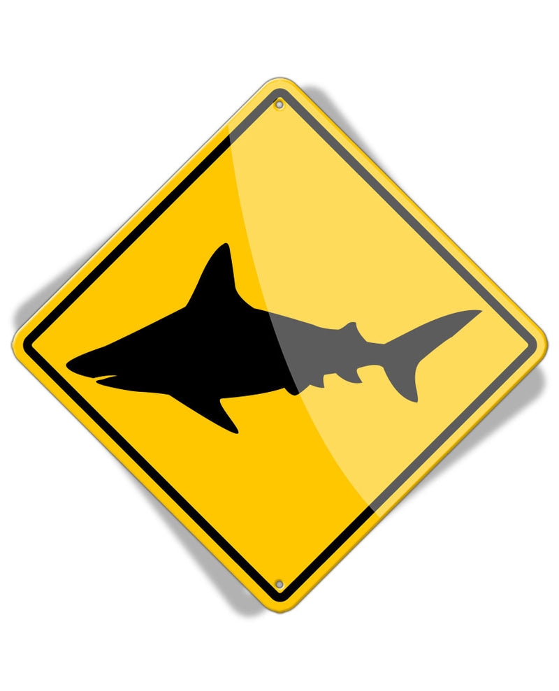 Caution Sharks - Aluminum Sign