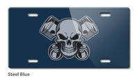 Skull and Pistons Novelty License Plate