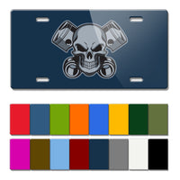 Skull and Pistons Novelty License Plate