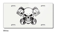 Skull and Pistons Novelty License Plate