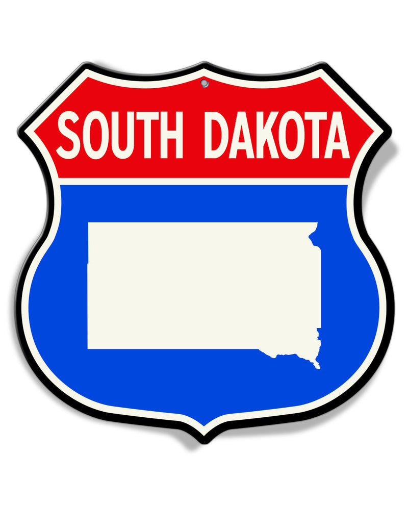 State of South Dakota Interstate - Shield Shape - Aluminum Sign