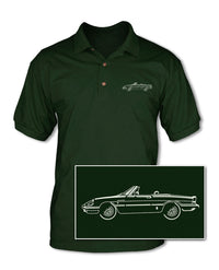 Alfa Romeo Spider Veloce Convertible Graduate 1983 - 1989 Adult Pique Polo Shirt - Side View