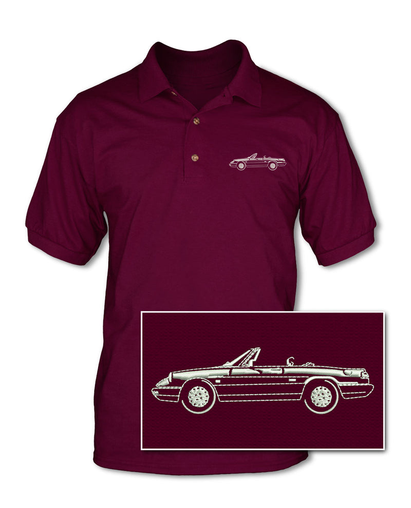 Alfa Romeo Spider Veloce Convertible 1990 - 1993 Adult Pique Polo Shirt - Side View