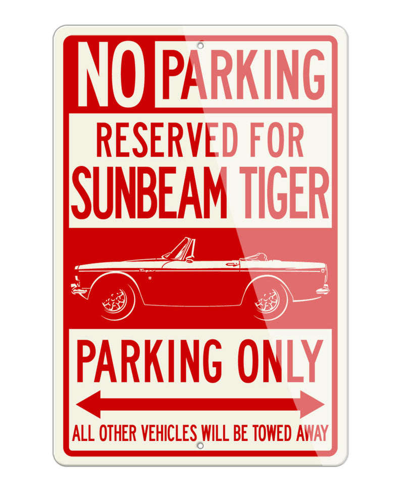 Sunbeam Tiger Convertible Reserved Parking Only Sign