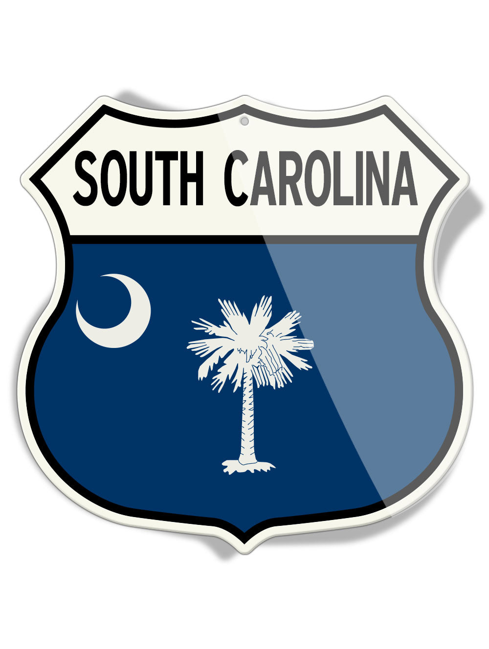 State Flag of South Carolina - Shield Shape - Aluminum Sign