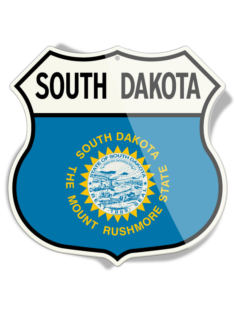 State Flag of South Dakota - Shield Shape - Aluminum Sign