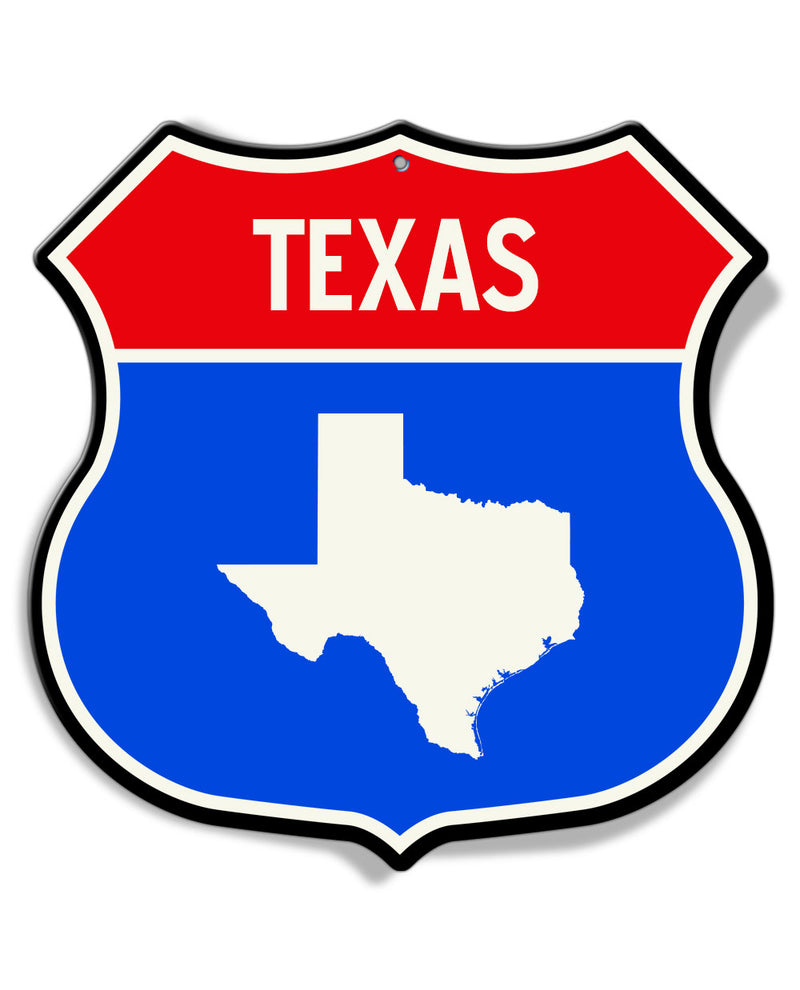 State of Texas Interstate - Shield Shape - Aluminum Sign