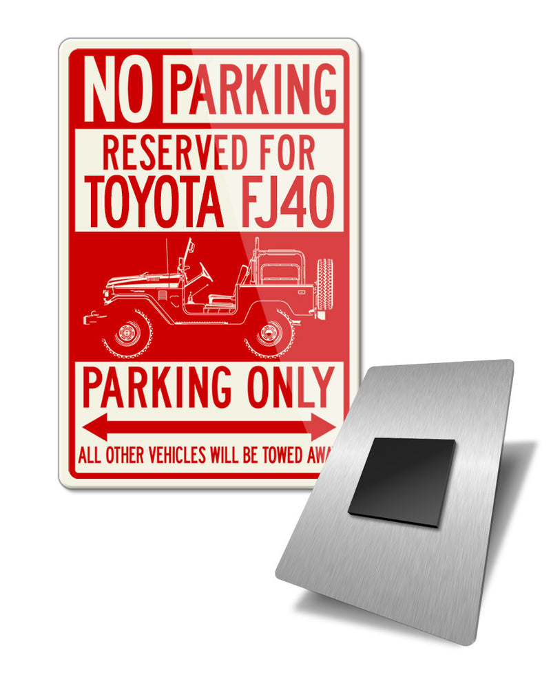 Toyota FJ40 Land Cruiser Top Off Reserved Parking Fridge Magnet