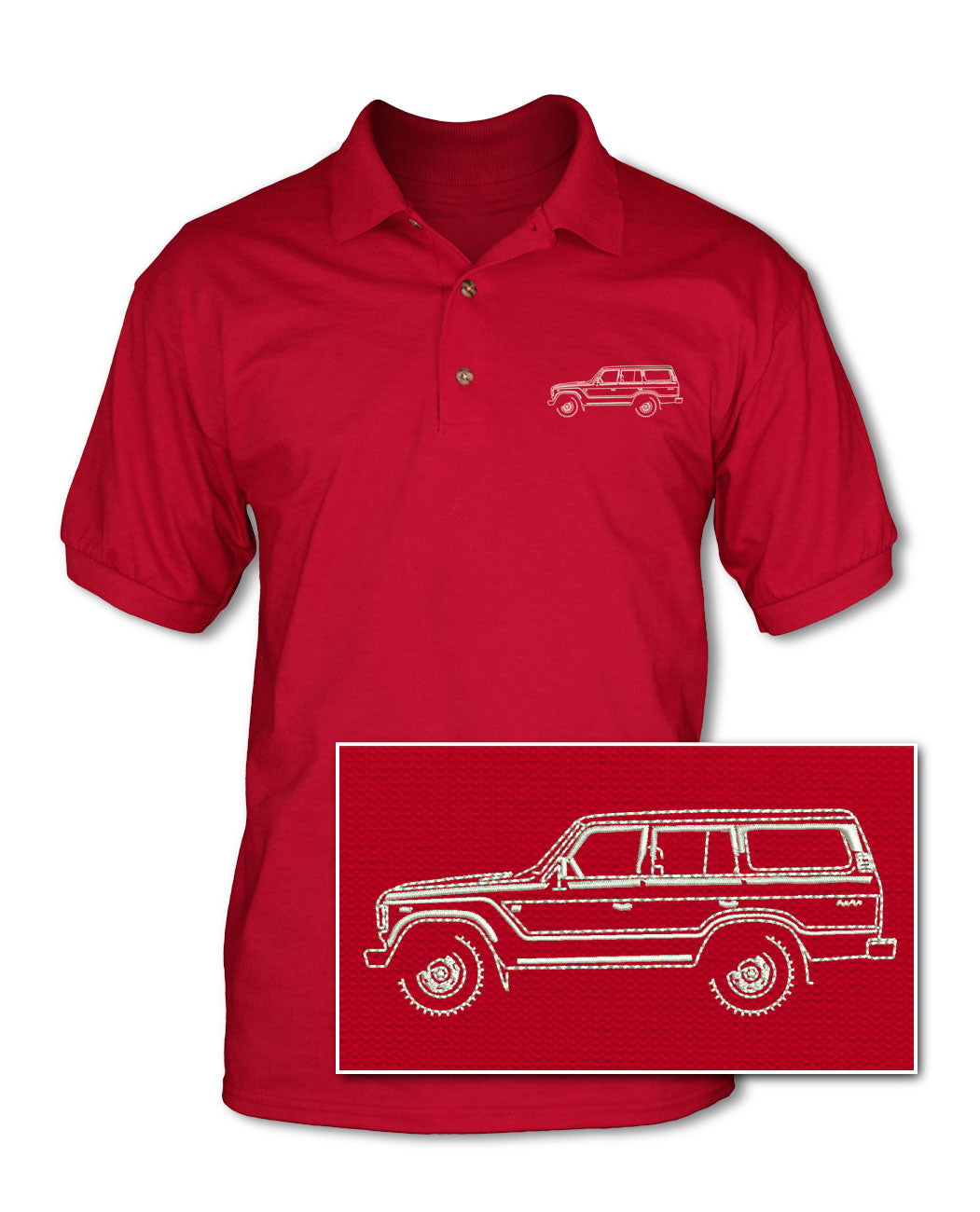 Toyota BJ60 FJ60 Land Cruiser 4x4 Adult Pique Polo Shirt Side View No  reviews
