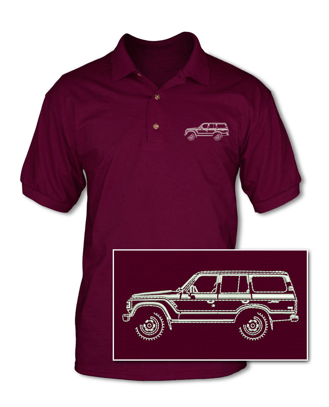 Toyota BJ62 FJ62 Land Cruiser 4x4 Adult Pique Polo Shirt - Side