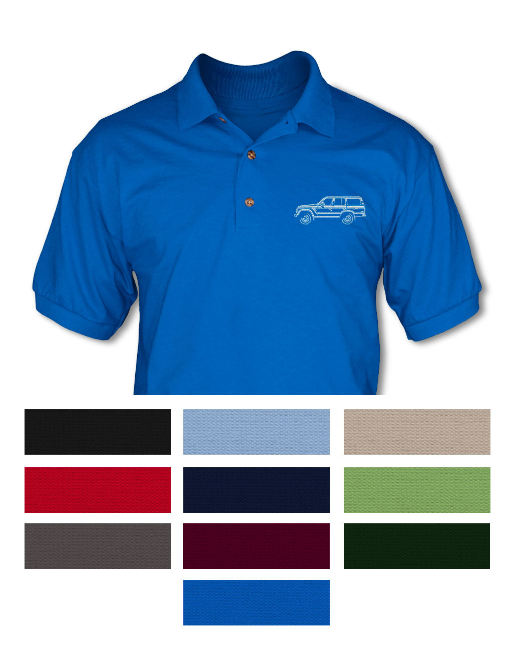 Toyota BJ62 FJ62 Land Cruiser 4x4 Adult Pique Polo Shirt - Side