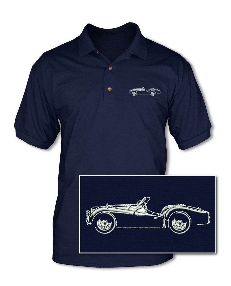 Triumph TR2 TR3 Convertible Adult Pique Polo Shirt - Side View