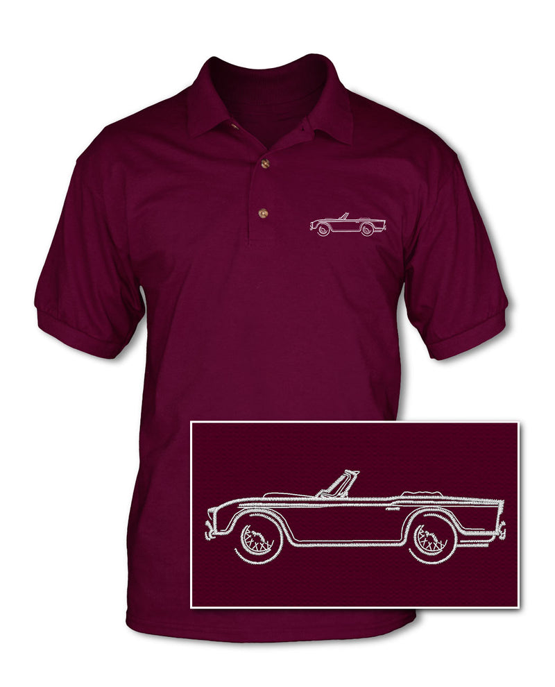 Triumph TR4 TR5 Convertible Adult Pique Polo Shirt - Side View