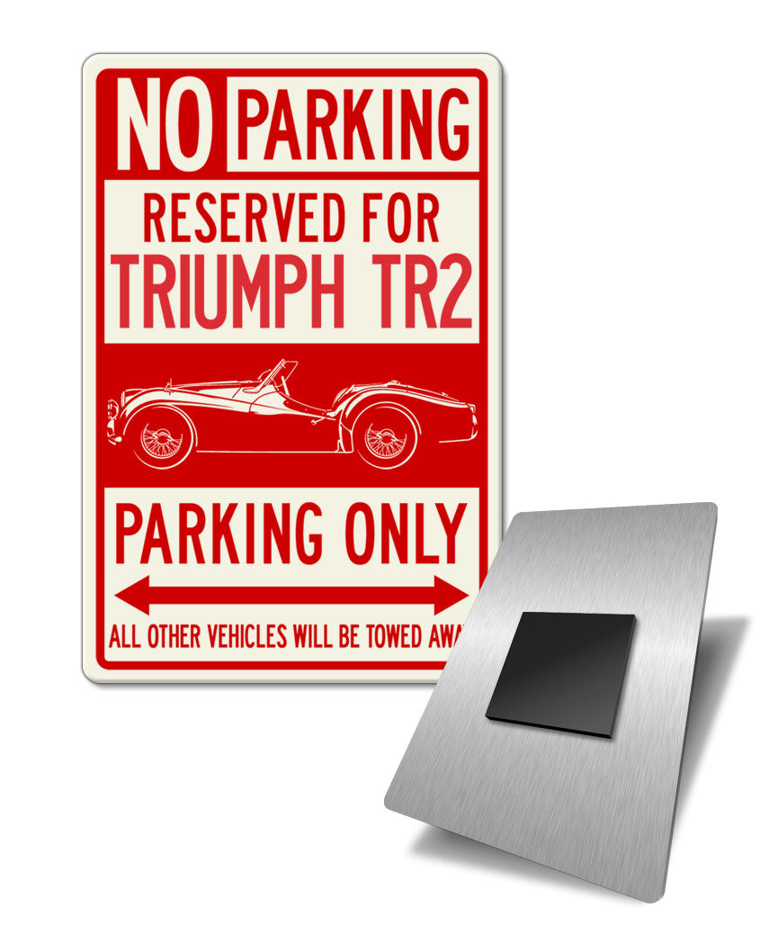 Triumph TR2 Convertible Reserved Parking Fridge Magnet