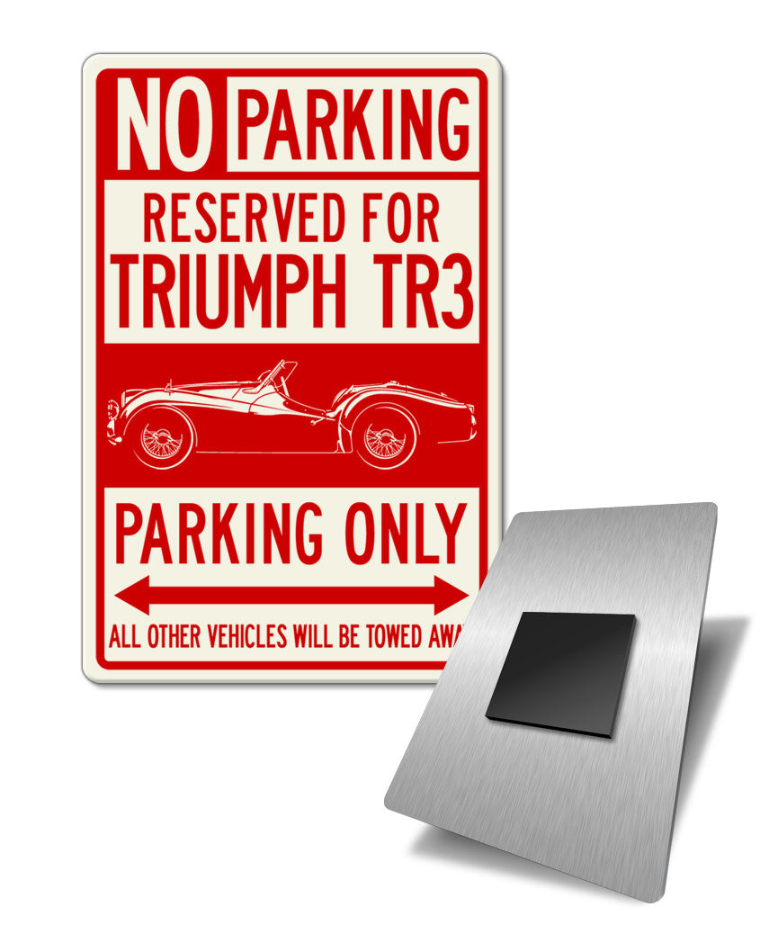 Triumph TR3 Convertible Reserved Parking Fridge Magnet