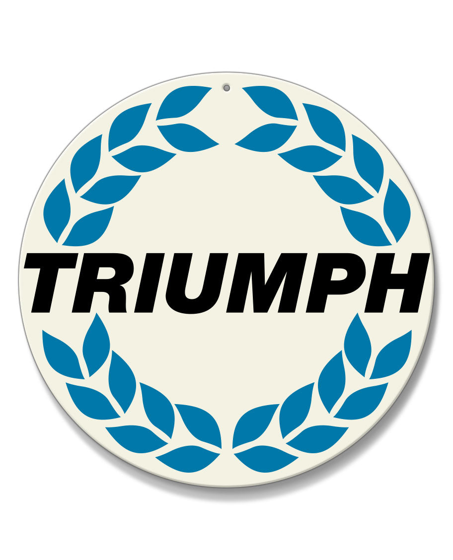Triumph Wreath Emblem Round Aluminum Sign