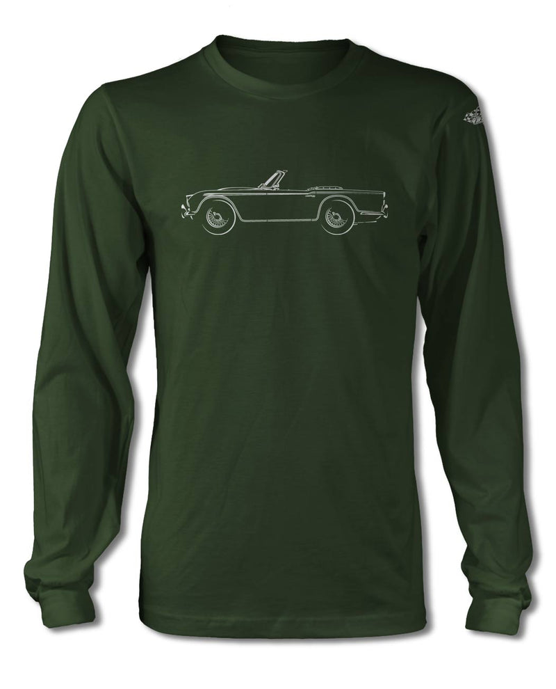 Triumph TR4 TR5 Convertible T-Shirt - Long Sleeves - Side View