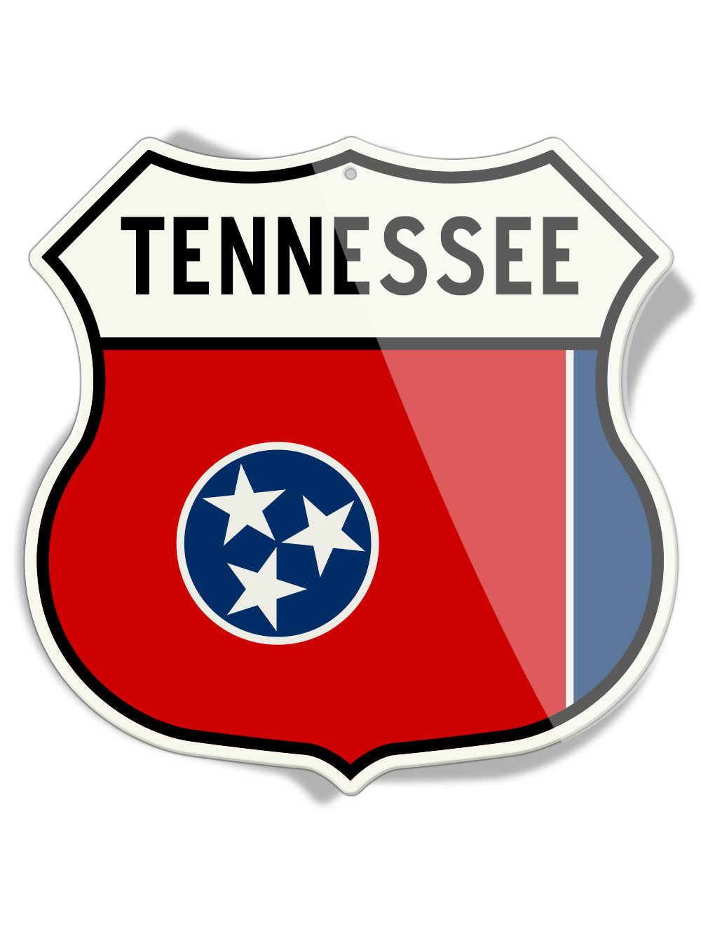 State Flag of Tennessee - Shield Shape - Aluminum Sign