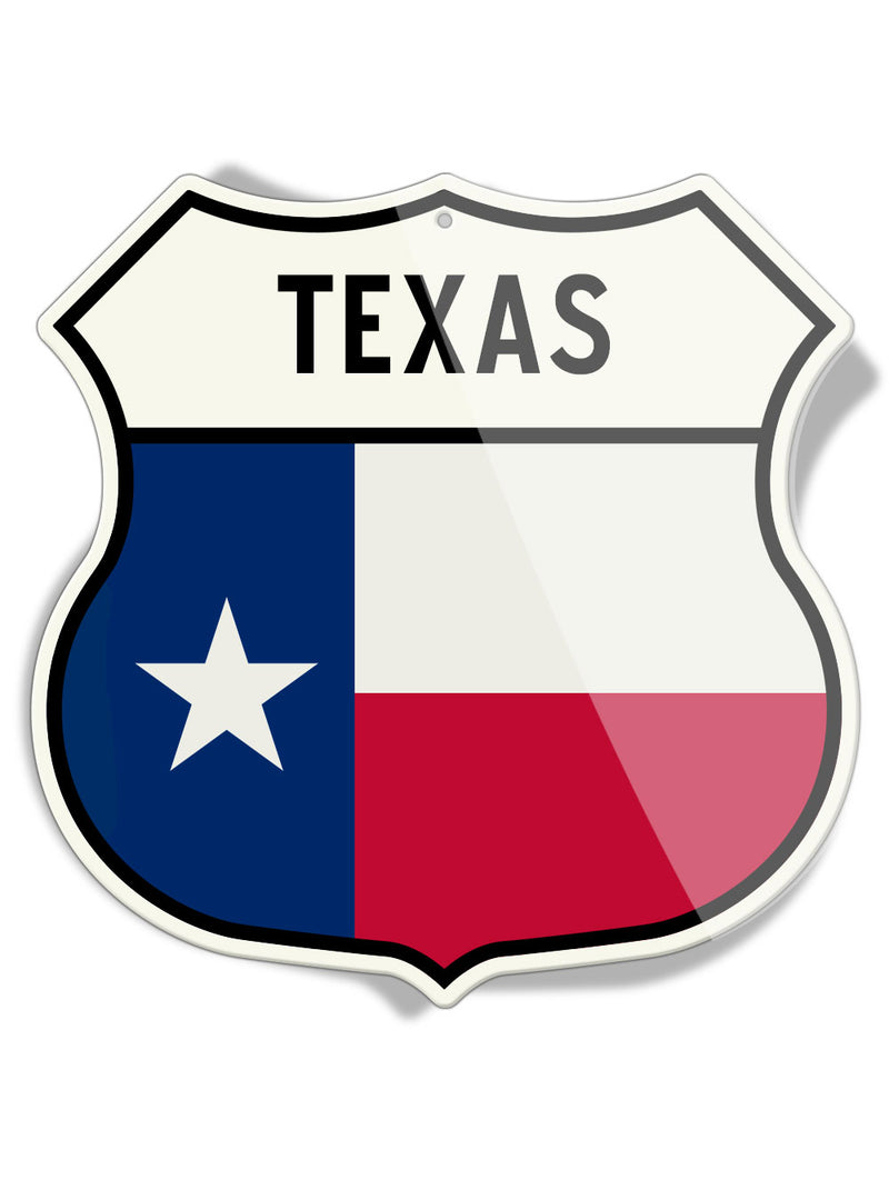 State Flag of Texas - Shield Shape - Aluminum Sign