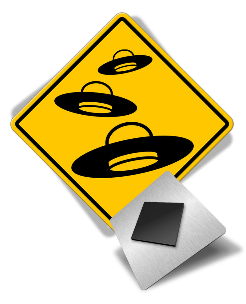 Caution UFOs - Fridge Magnet