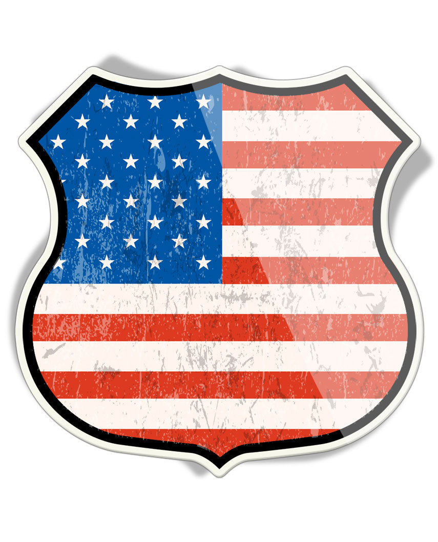 American Flag Shield - Aluminum Sign