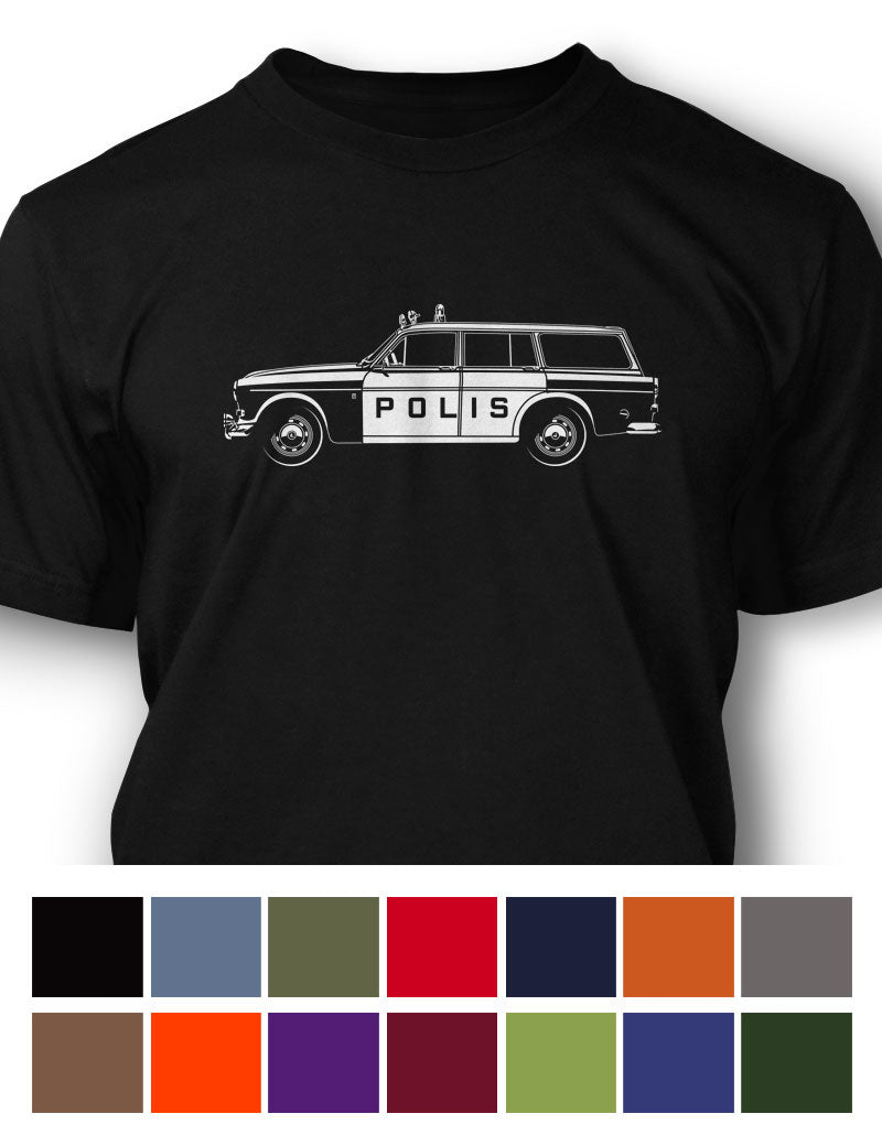 Volvo P220 Station Wagon Swedish Polis (police) 1962 - 1969 T-Shirt - Men - Side View