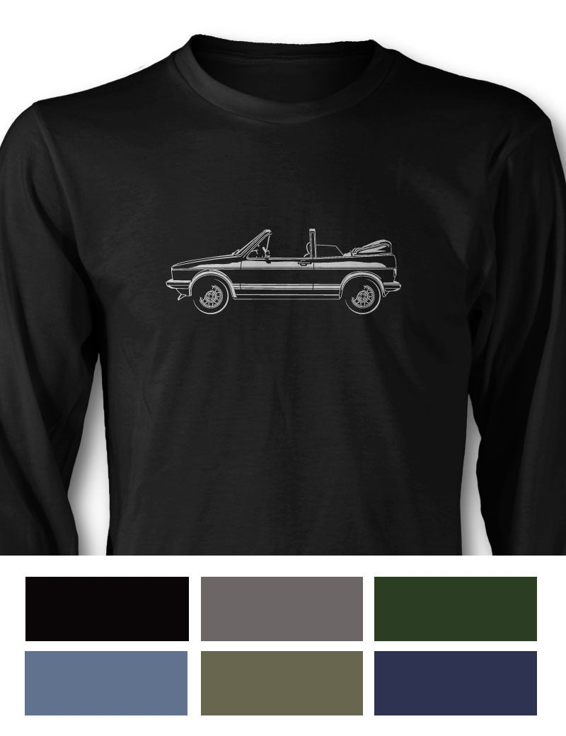 Volkswagen Golf Rabbit Cabriolet Convertible Long Sleeve T-Shirt - Side View