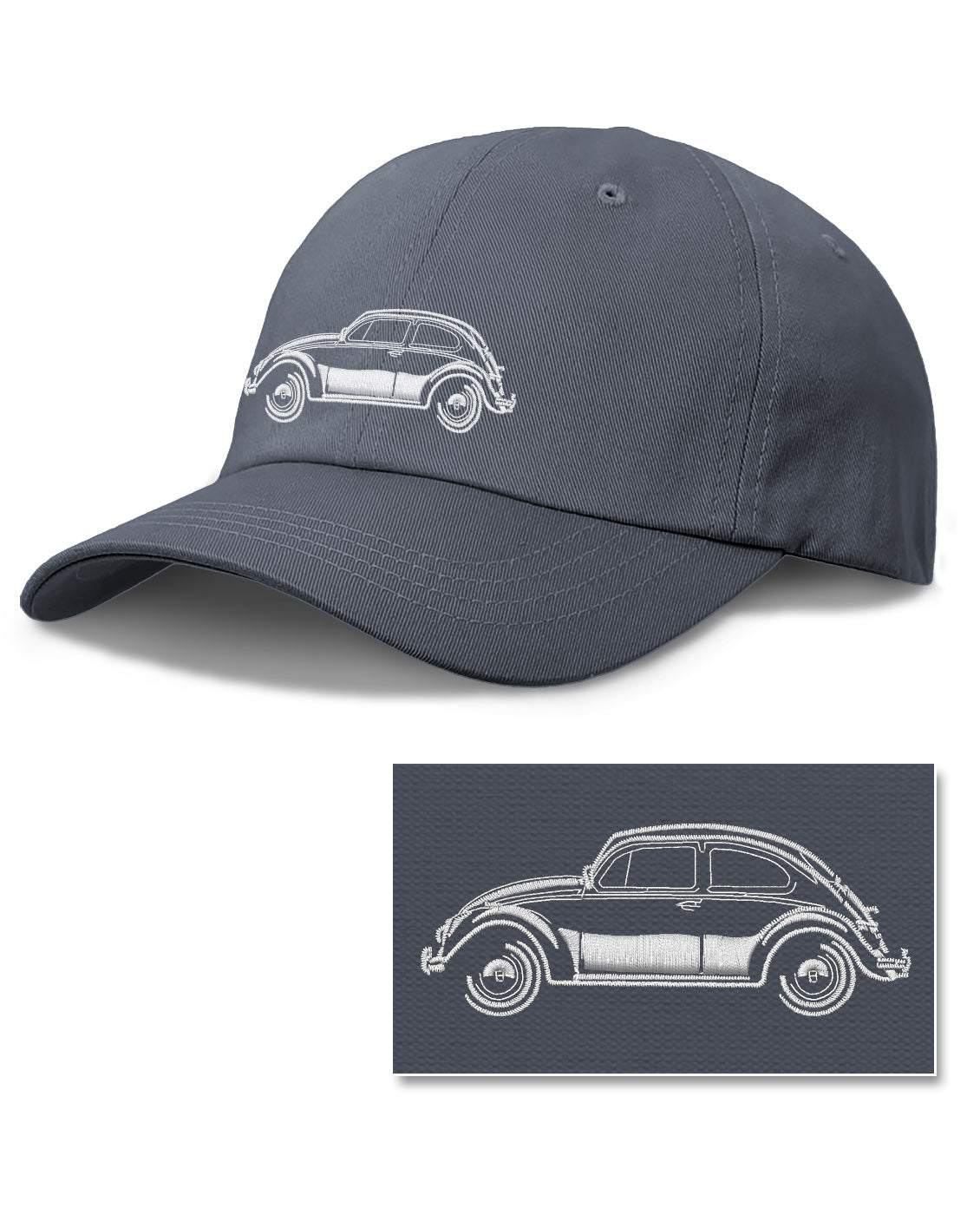Volkswagen Beetle Classic - Baseball Cap for Men & Women - Side View Charcoal