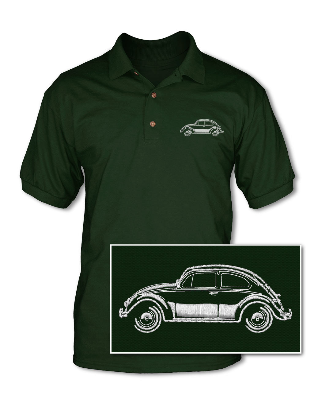 Volkswagen Beetle Classic - Adult Pique Polo Shirt - Side