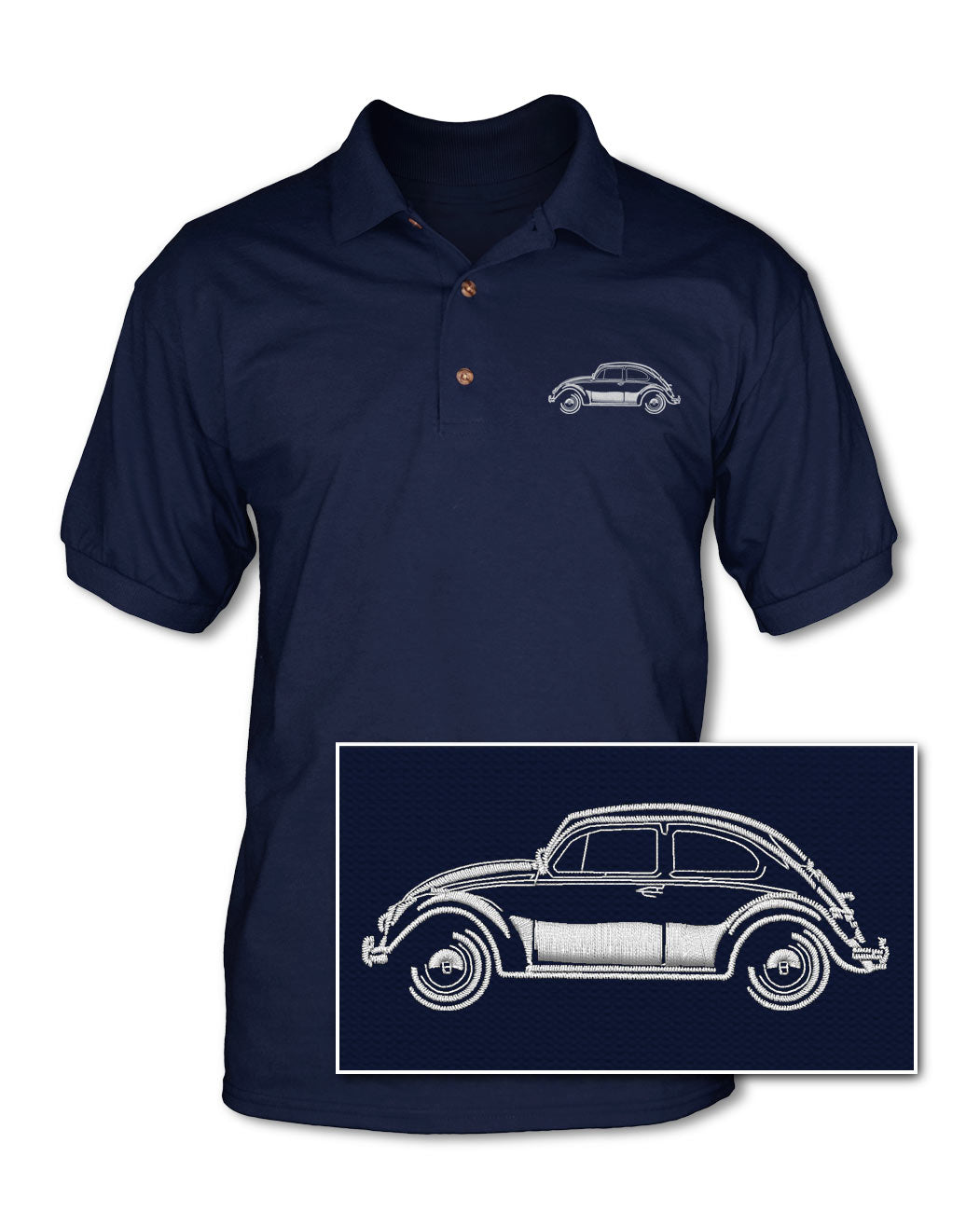 Volkswagen Beetle Classic Adult Pique Polo Shirt Side View No reviews