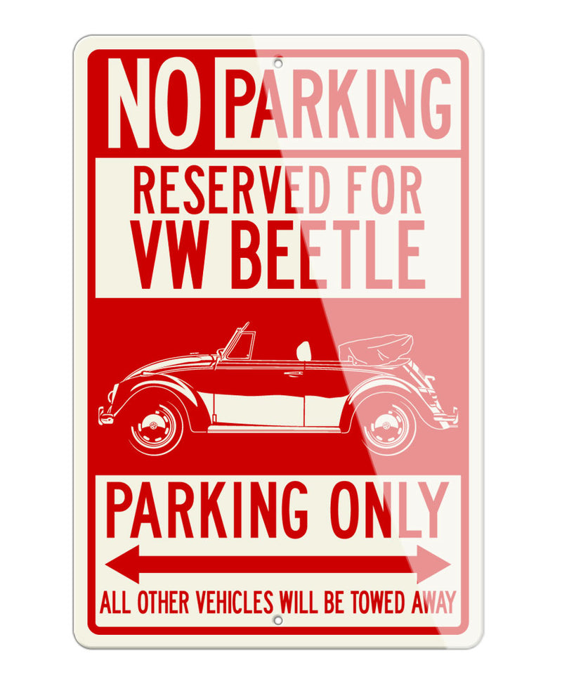 Volkswagen Beetle Convertible Reserved Parking Only Sign