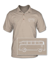 Volkswagen Kombi Bus Samba 21 windows - Adult Pique Polo Shirt - Side View