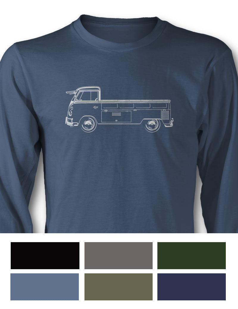 Volkswagen Kombi Utility Pickup Open Bed Long Sleeve T-Shirt - Side View