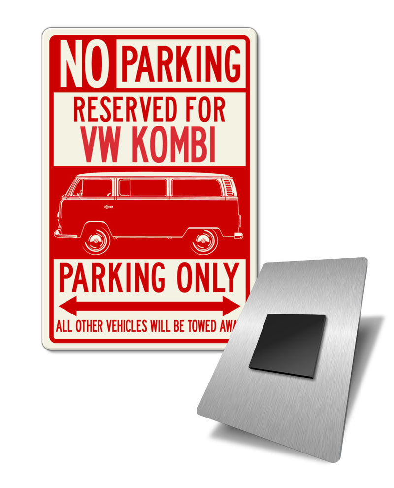 Volkswagen Kombi Bus Microbus Reserved Parking Fridge Magnet