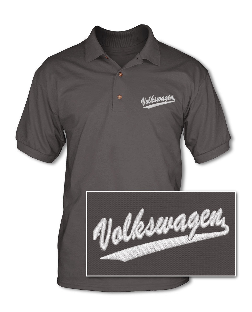 Vintage Volkswagen Emblem - Adult Pique Polo Shirt - Side