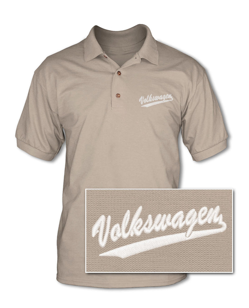 Vintage Volkswagen Emblem - Adult Pique Polo Shirt - Side View