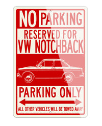 Volkswagen Type 3 1500 Notchback Reserved Parking Only Sign