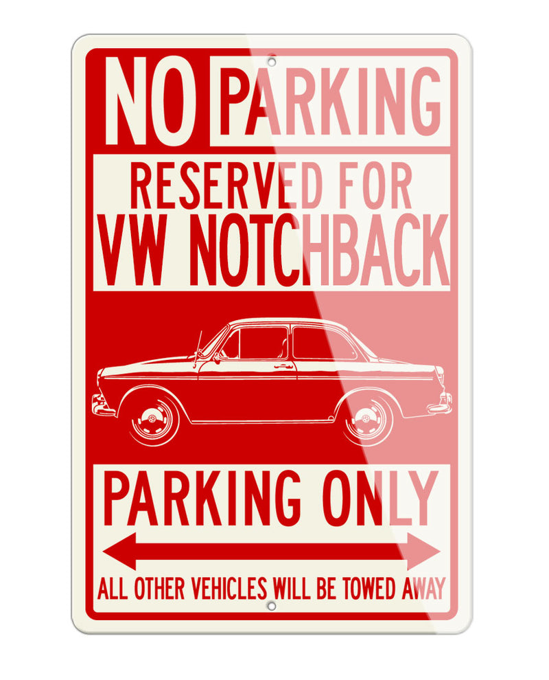Volkswagen Type 3 1500 Notchback Reserved Parking Only Sign