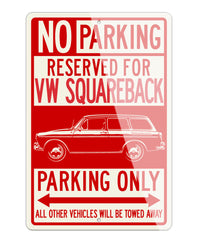 Volkswagen Type 3 Squareback Reserved Parking Only Sign