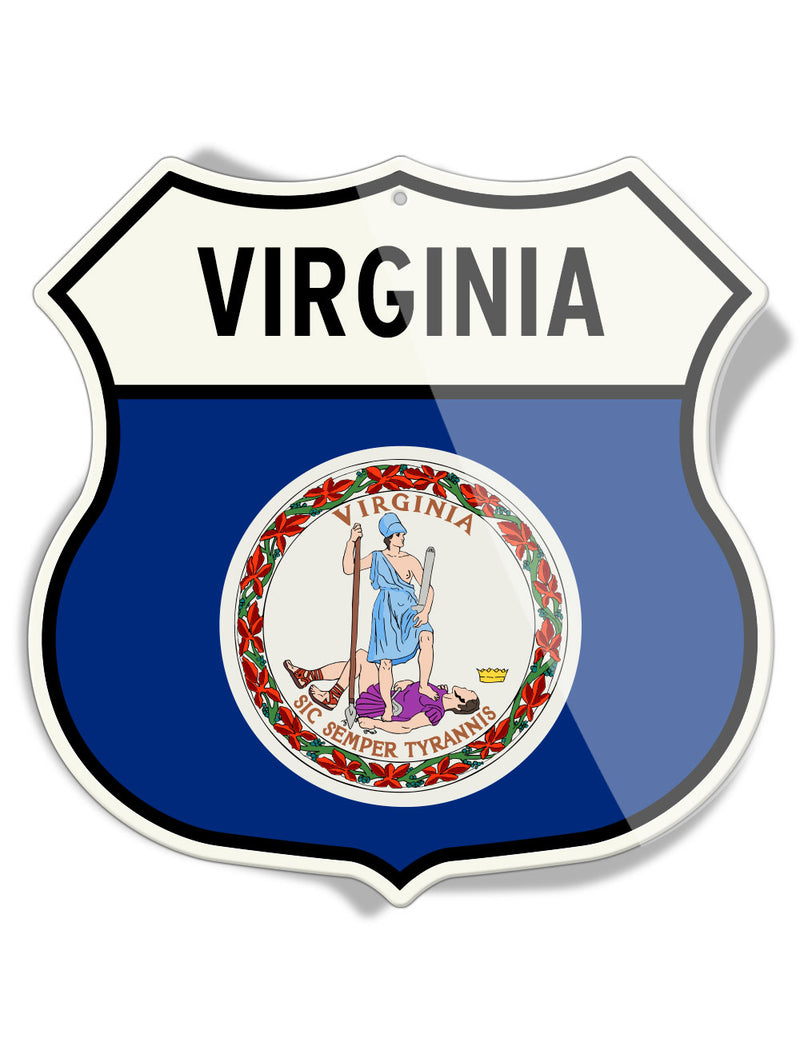 State Flag of Virginia - Shield Shape - Aluminum Sign