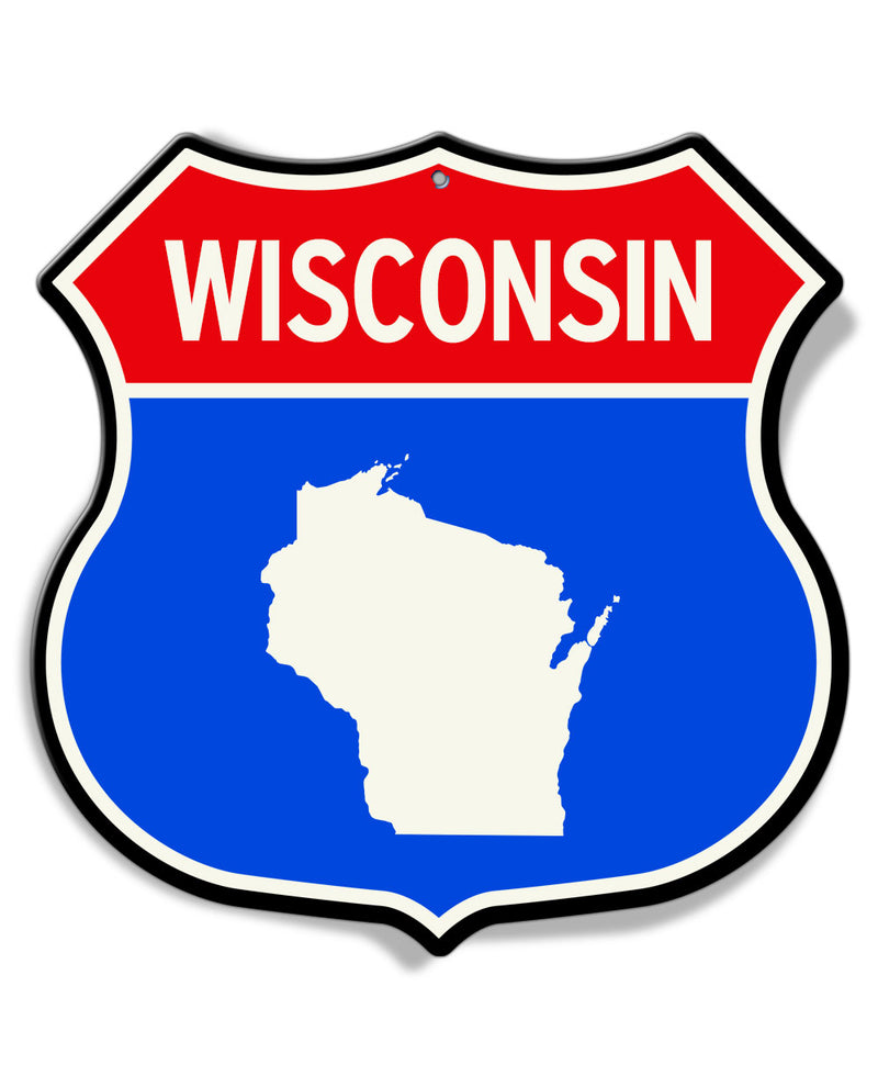 State of Wisconsin Interstate - Shield Shape - Aluminum Sign