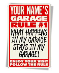 Personalized Garage - Rule #1 - Aluminum Sign